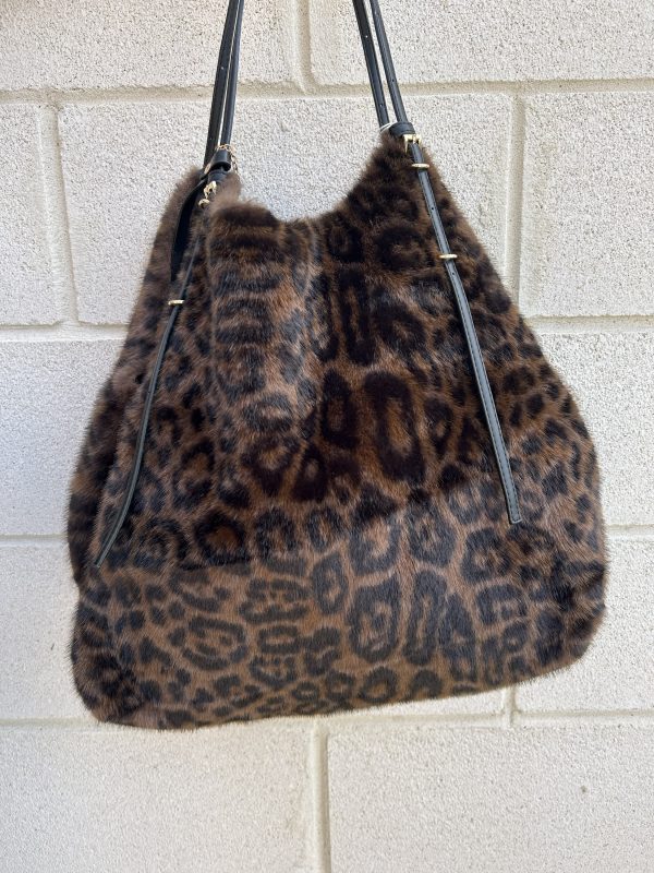 Bolso de piel y pelo café reversible - Imagen 2
