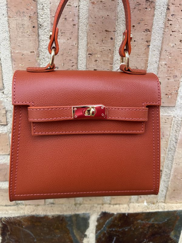 Bolso de piel naranja nueva colección - Imagen 3