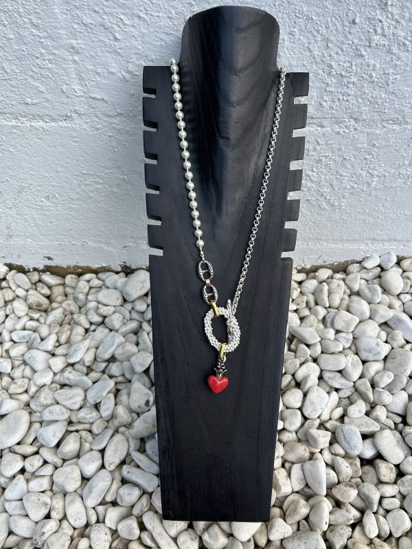 Collar Mi Querida Corazón Rojo Carolina Olivares - Imagen 2