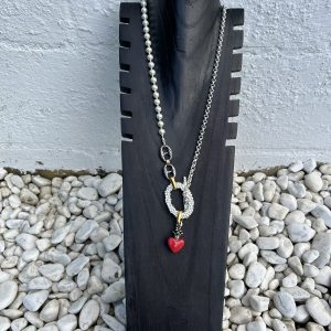 Collar Mi Querida Corazón Rojo Carolina Olivares