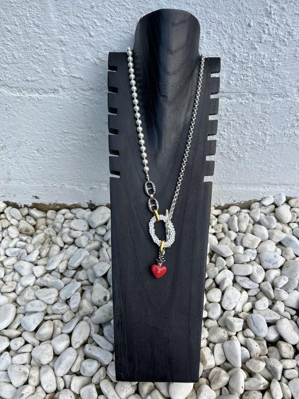 Collar Mi Querida Corazón Rojo Carolina Olivares