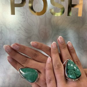 Anillo malaquita y plata