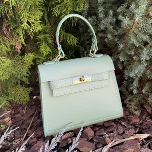 Bolso verde pastel estilo birkin