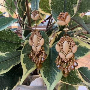 Pendientes blanco roto Artesanía Carvajal