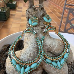 Pendientes aguamarina Artesanía Carvajal