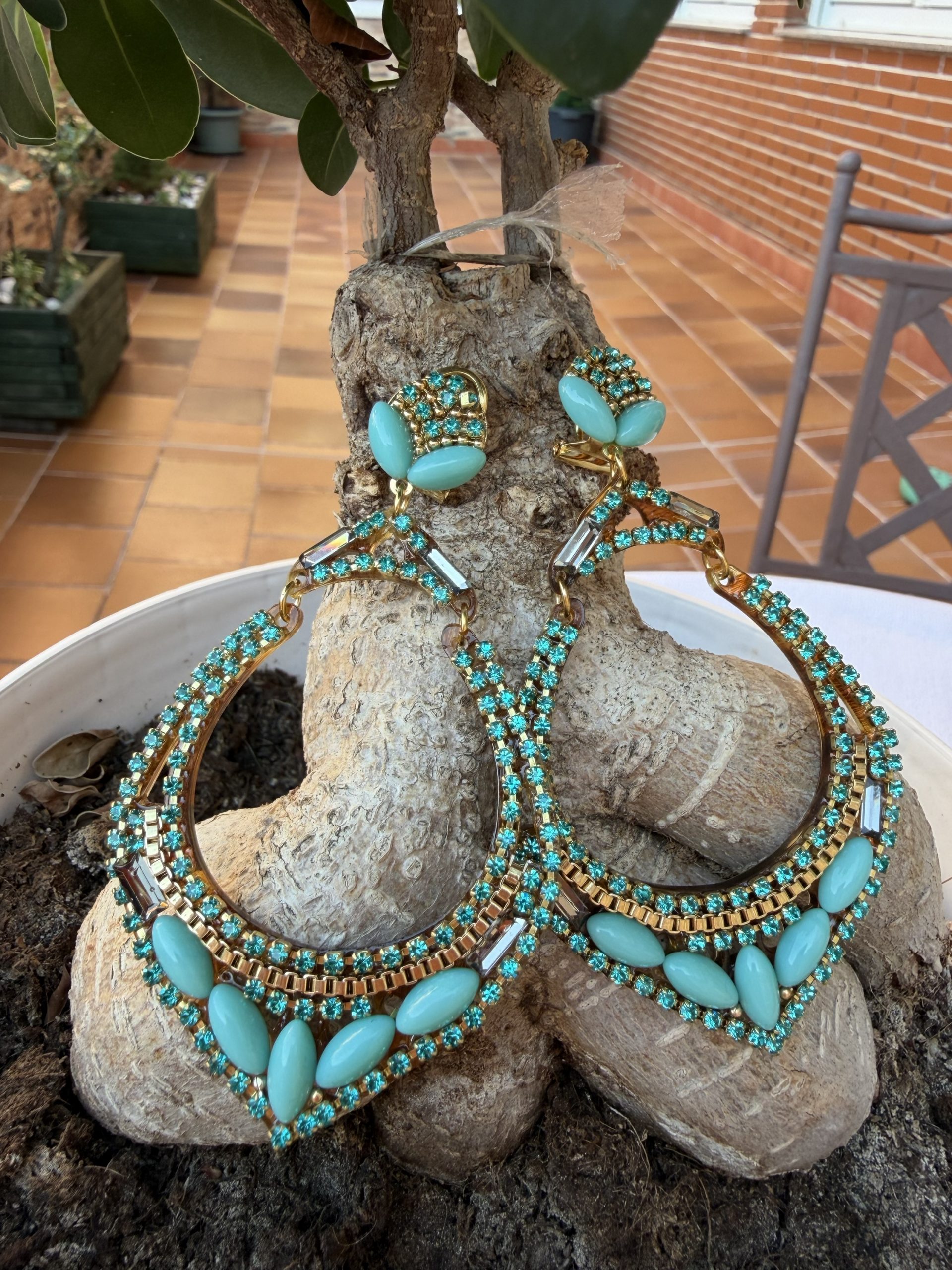 Pendientes aguamarina Artesanía Carvajal
