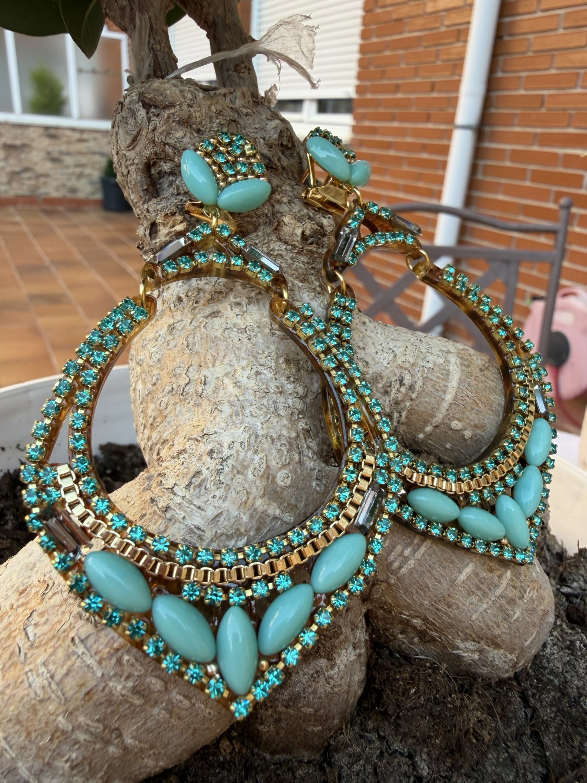 Pendientes aguamarina Artesanía Carvajal - Imagen 4